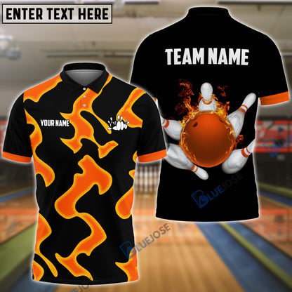 Frenzidea Bowling And Pins Cell Pattern Customized Name 3D Shirt (5 Colors)