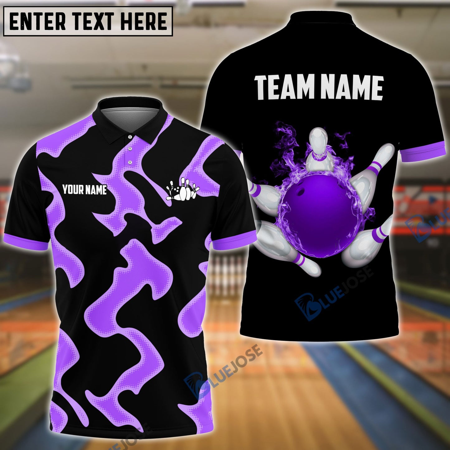 Frenzidea Bowling And Pins Cell Pattern Customized Name 3D Shirt (5 Colors)