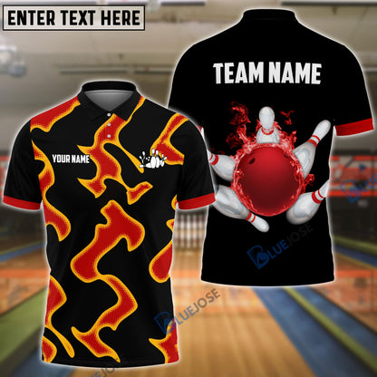 Frenzidea Bowling And Pins Cell Pattern Customized Name 3D Shirt (5 Colors)