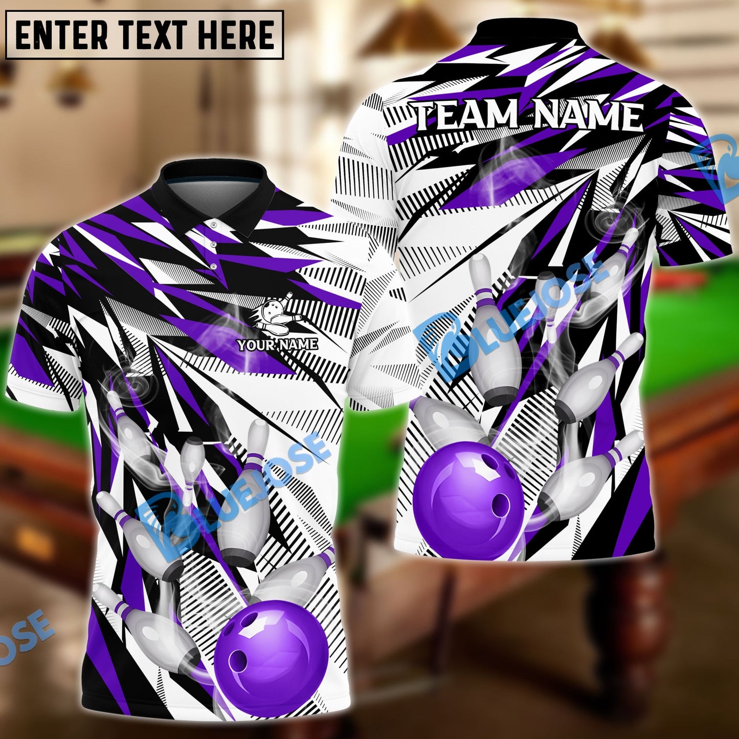 Frenzideas Bowling And Pins Diamonds Dart Personalized Name, Team Name Unisex Shirt