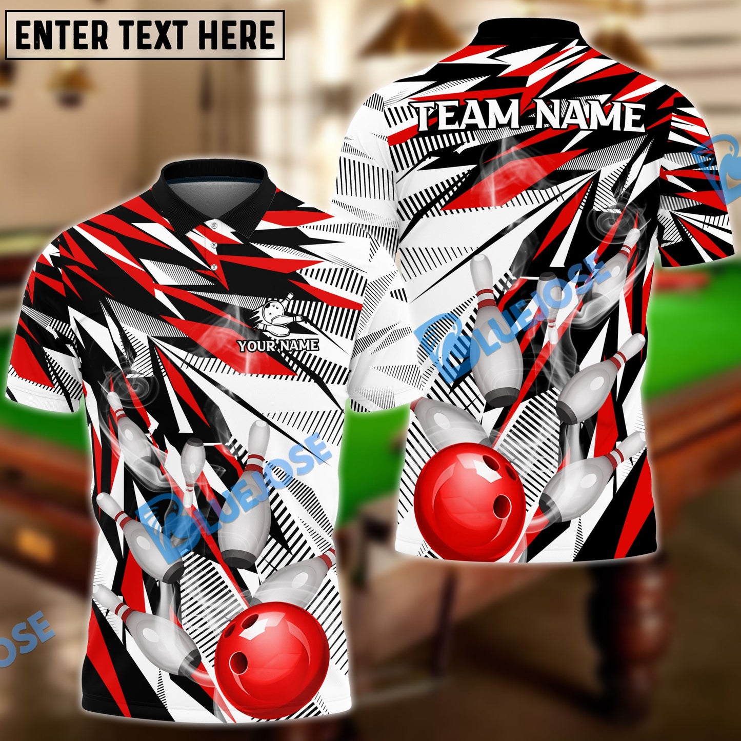 Frenzideas Bowling And Pins Diamonds Dart Personalized Name, Team Name Unisex Shirt