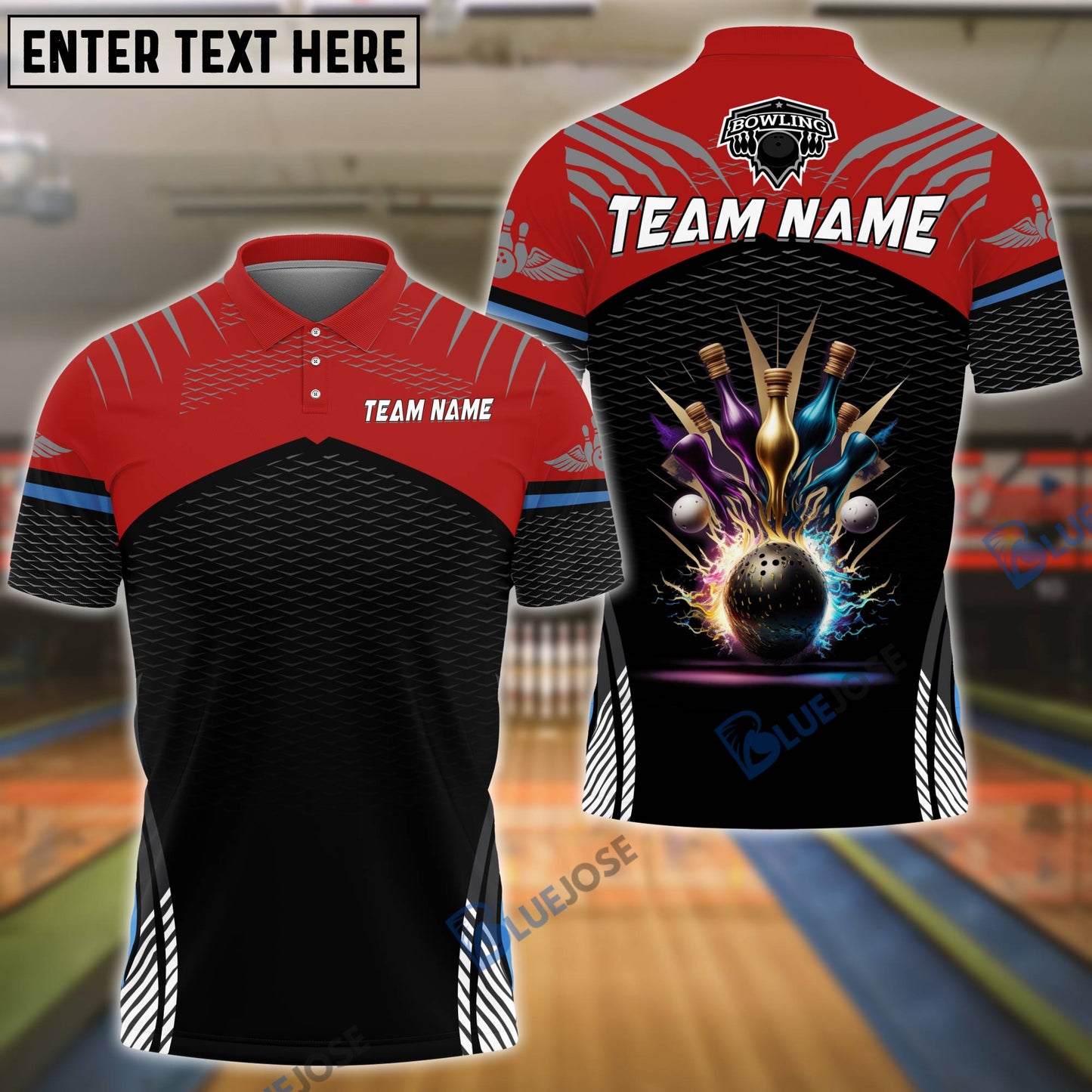 Frenzidea Bowling And Pins Retro Pattern Customized Name 3D Shirt (6 Colors)