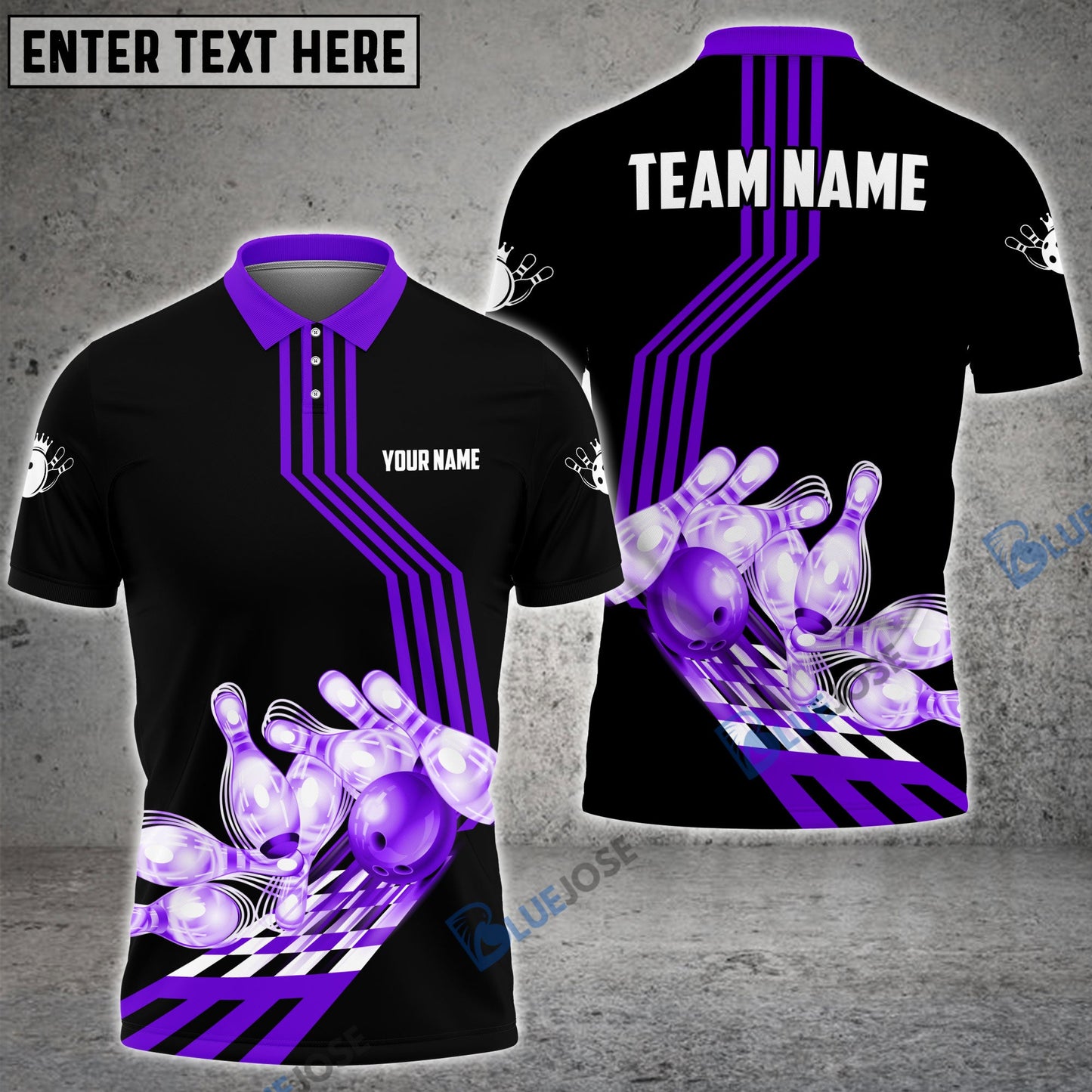 frenzideas Bowling Ball and Pins Break Personalized Name, Team Name 3D Shirt
