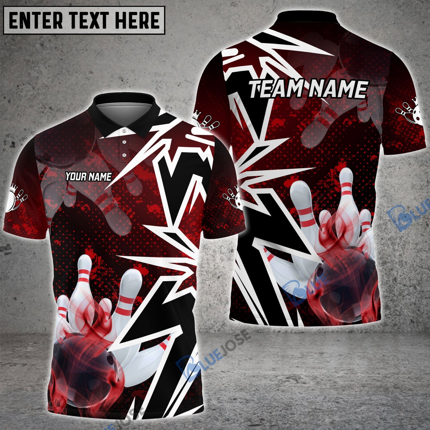 frenzideas Bowling And Pins Smoke Premium Customized Name 3D Shirt (4 Colors)