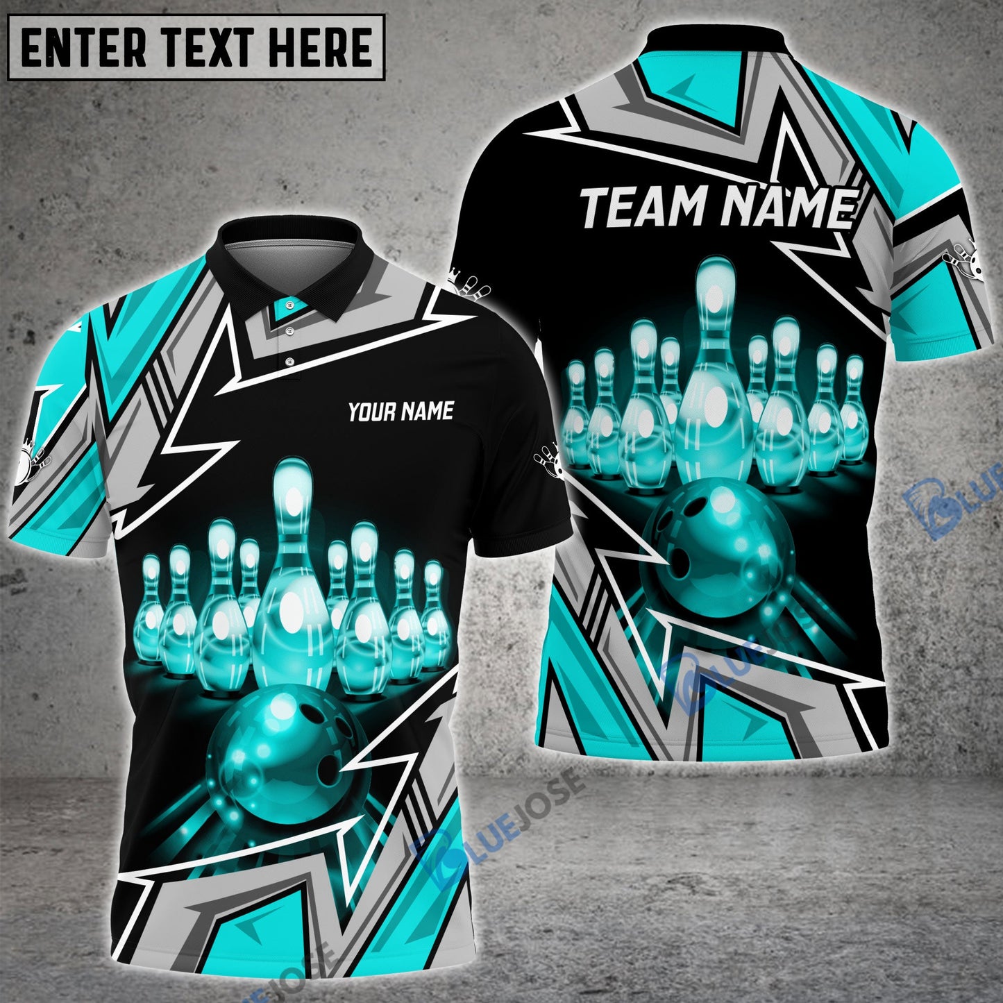 frenzideas Bowling And Pins Premium Super Customized Name 3D Shirt (4 Colors)