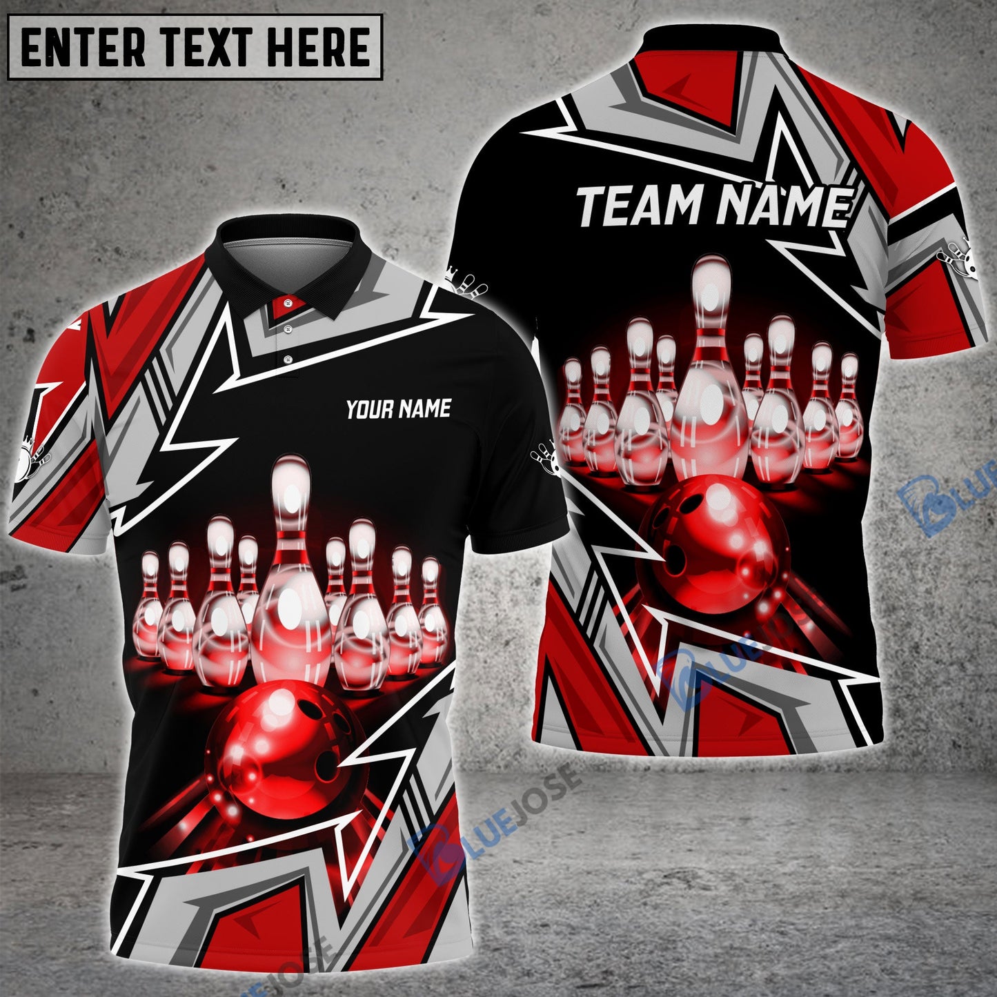 frenzideas Bowling And Pins Premium Super Customized Name 3D Shirt (4 Colors)