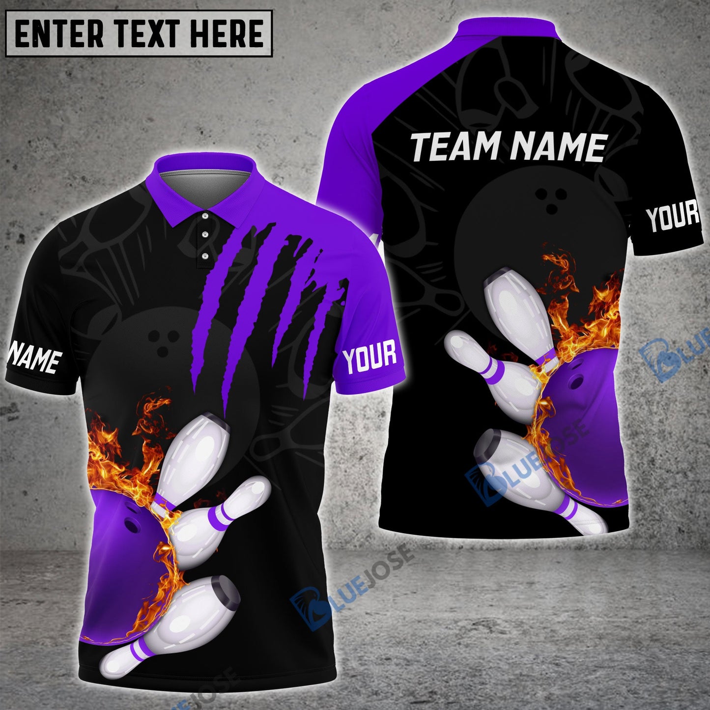 frenzideas Bowling And Pins Color Scratch Customized Name 3D Shirt (4 Colors)