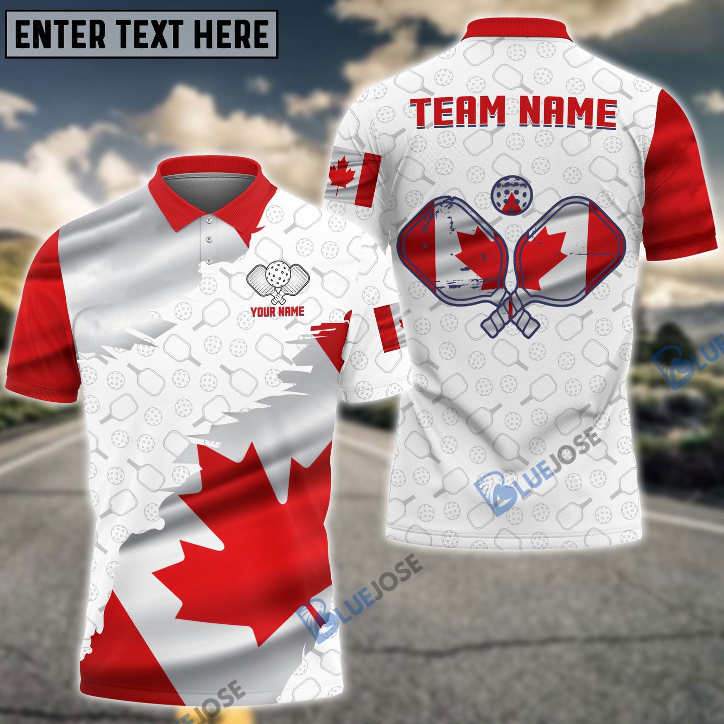 Frenzidea Pickleball Canada Flag Personalized Name, Team Name Unisex Shirt