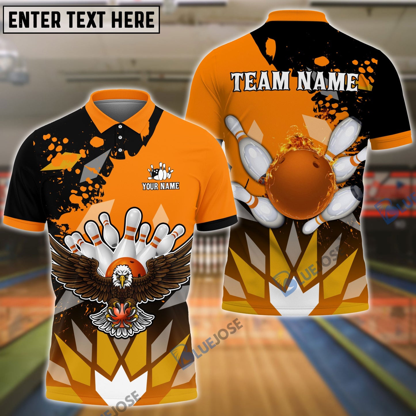 Frenzidea Bowling And Pins Diamond Pattern Customized Name 3D Shirt (5 Colors)