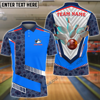 frenzidea Bowling And Pins Sword Pattern Customized Name 3D Shirt (6 Colors)