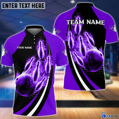 Frenzideas Bowling And Pins Fire Fly Personalized Name Team Name 3D Shirt