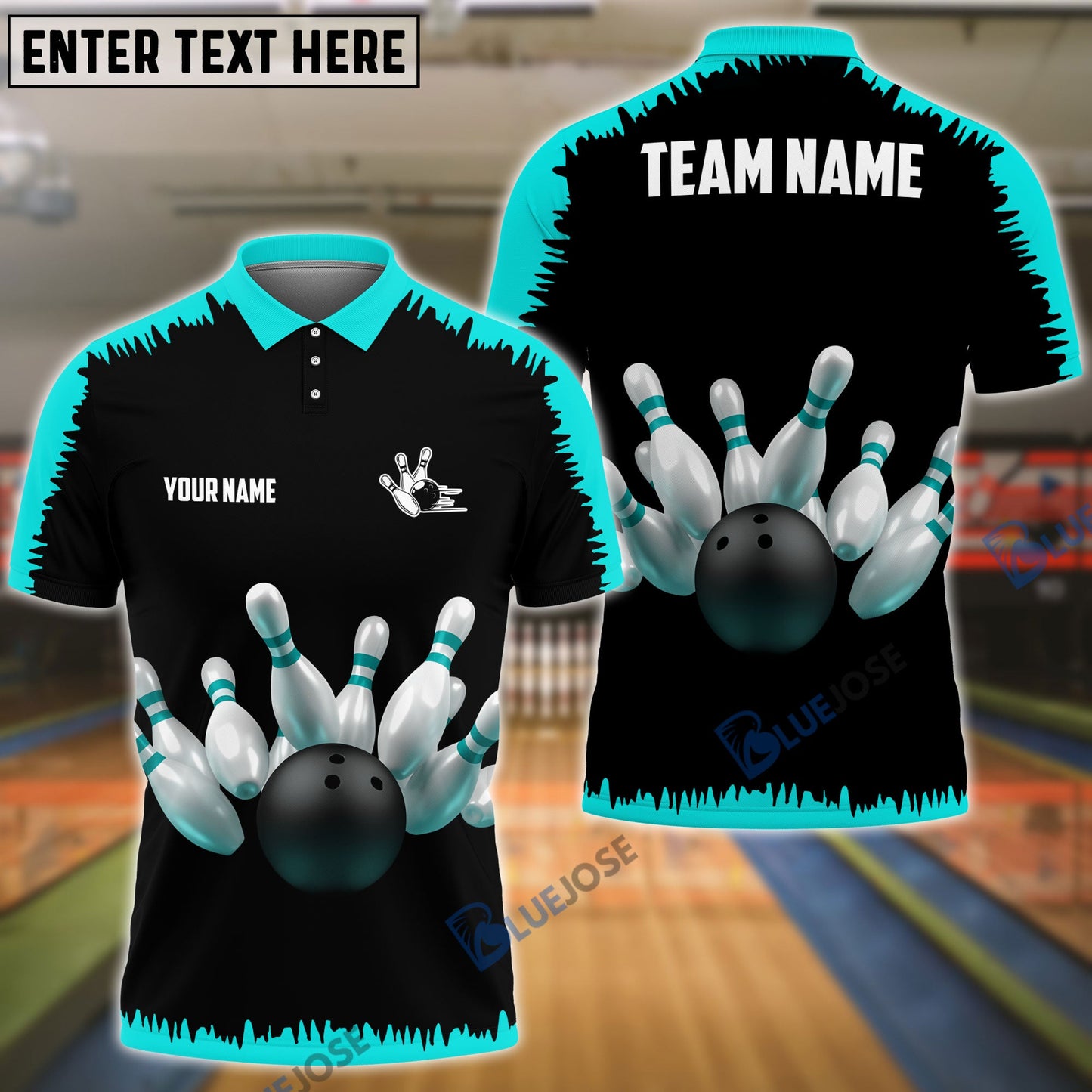 Frenzidea Bowling And Pins Classic Pattern Customized Name 3D Shirt (4 Colors)