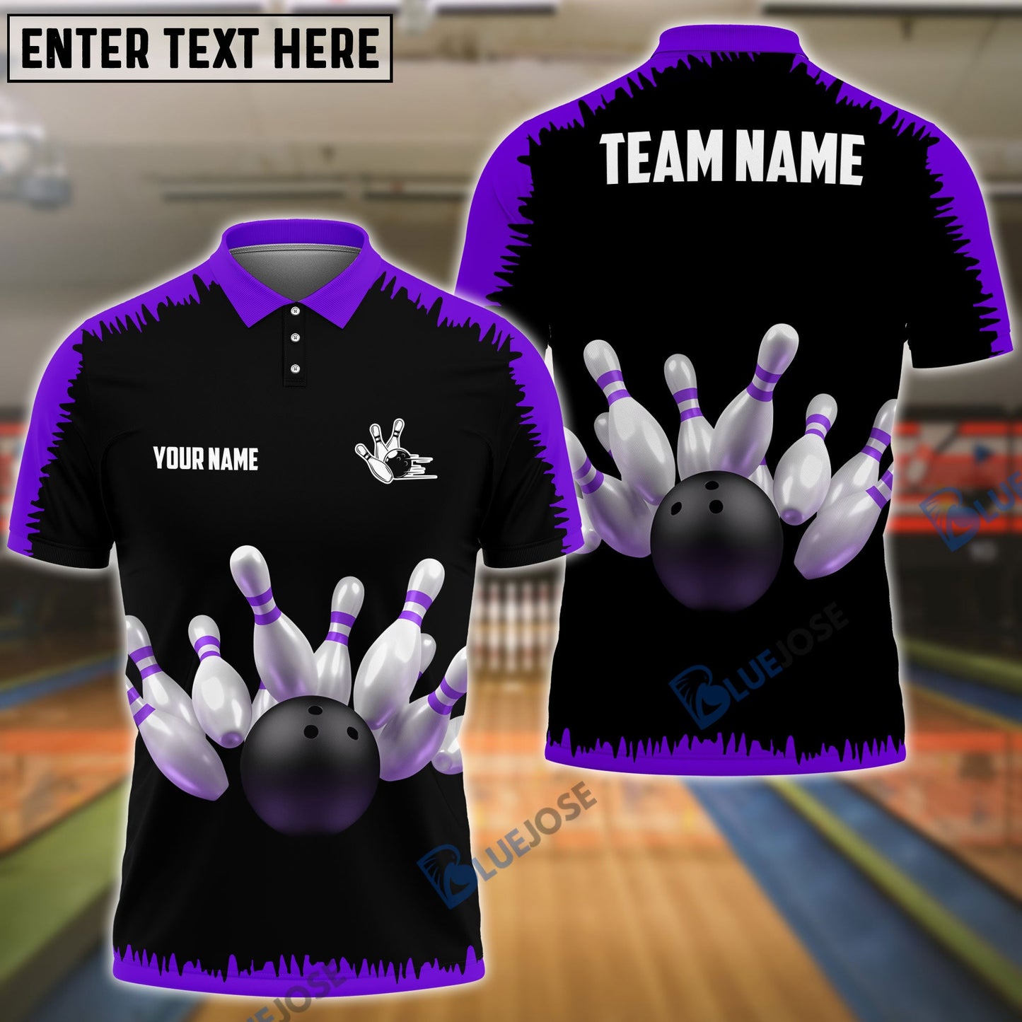 Frenzidea Bowling And Pins Classic Pattern Customized Name 3D Shirt (4 Colors)