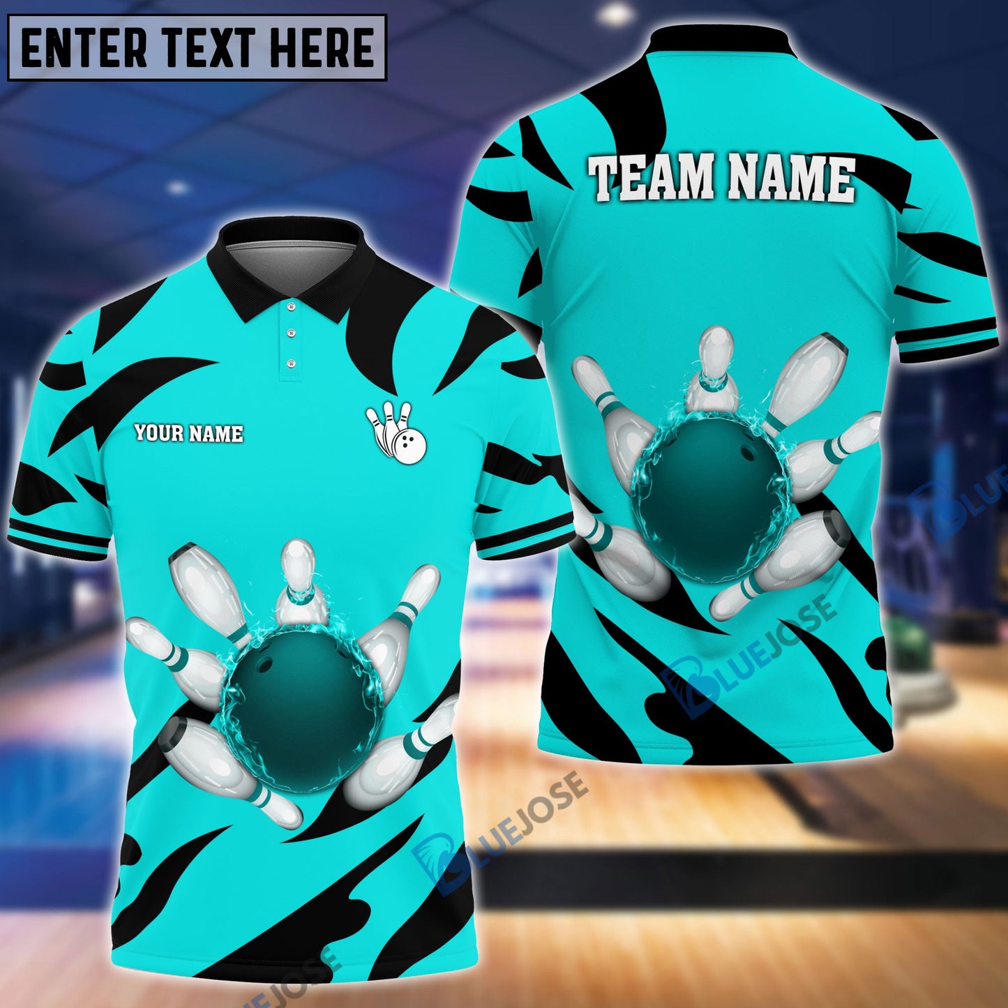 Frenzideas Bowling And Pins Light And Shadow Customized Name 3D Shirt (4 Colors)