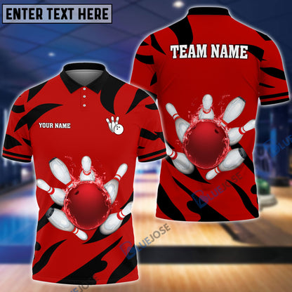 Frenzideas Bowling And Pins Light And Shadow Customized Name 3D Shirt (4 Colors)