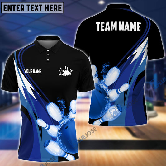 Frenzideas Bowling And Pins Vintage Fox Customized Name 3D Shirt (4 Colors)