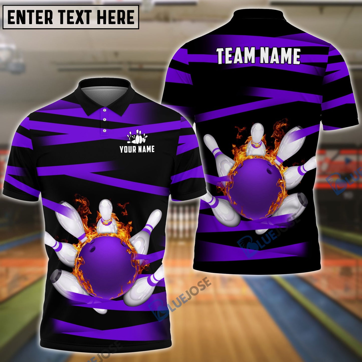 Frenzideas Bowling And Pins Power Customized Name, Team Name 3D Shirt (5 Colors)