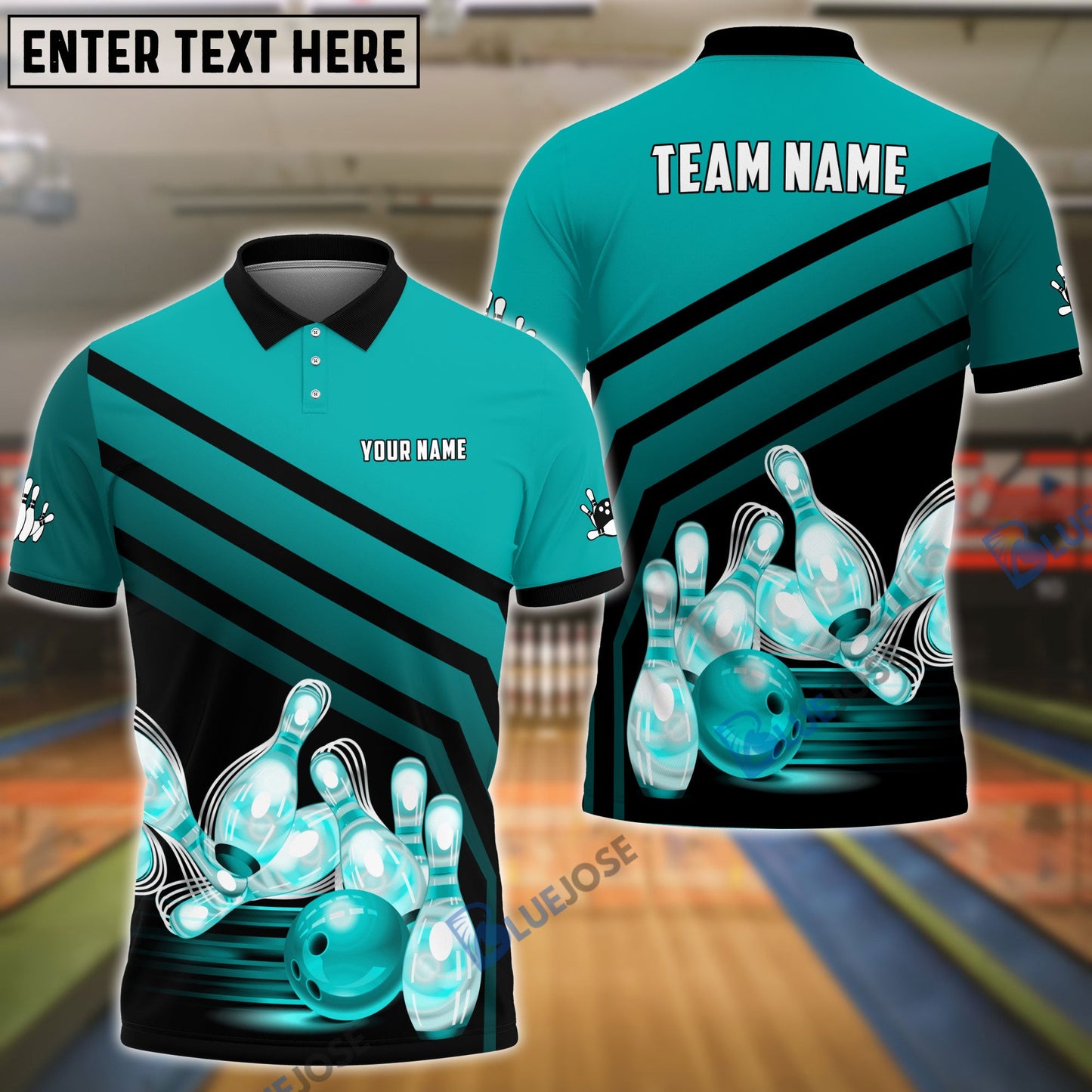 Frenzidea Bowling And Pins Windmill Pattern Customized Name 3D Shirt (5 Colors)