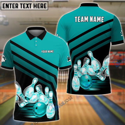 Frenzidea Bowling And Pins Windmill Pattern Customized Name 3D Shirt (5 Colors)