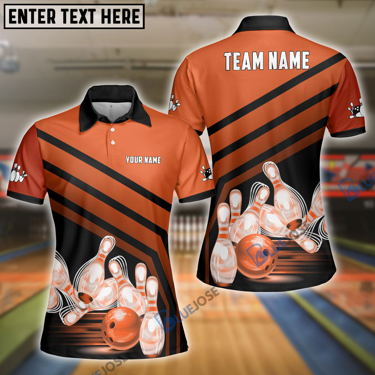 Frenzideas Bowling And Pins Windmill Pattern Customized Name 3D Shirt for Women (5 Colors)