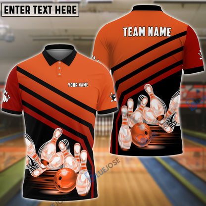 Frenzidea Bowling And Pins Windmill Pattern Customized Name 3D Shirt (5 Colors)