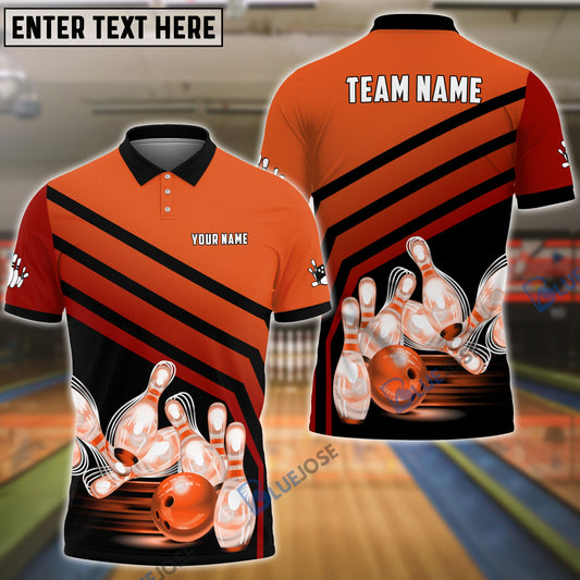 Frenzidea Bowling And Pins Windmill Pattern Customized Name 3D Shirt (5 Colors)