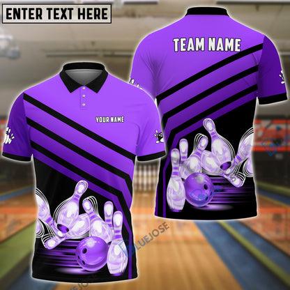 Frenzidea Bowling And Pins Windmill Pattern Customized Name 3D Shirt (5 Colors)