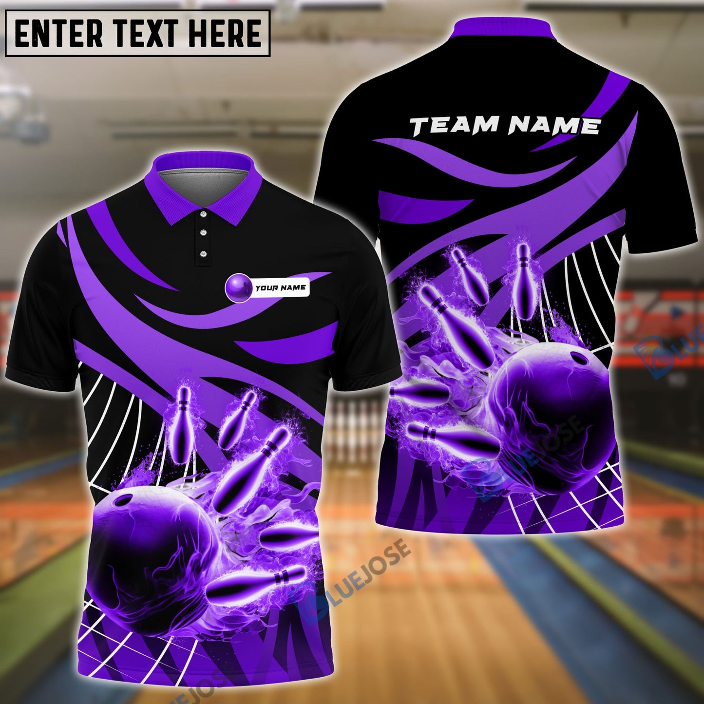 Frenzideas Bowling And Pins Broken Pattern Customized Name, Team Name 3D Shirt (4 Colors)