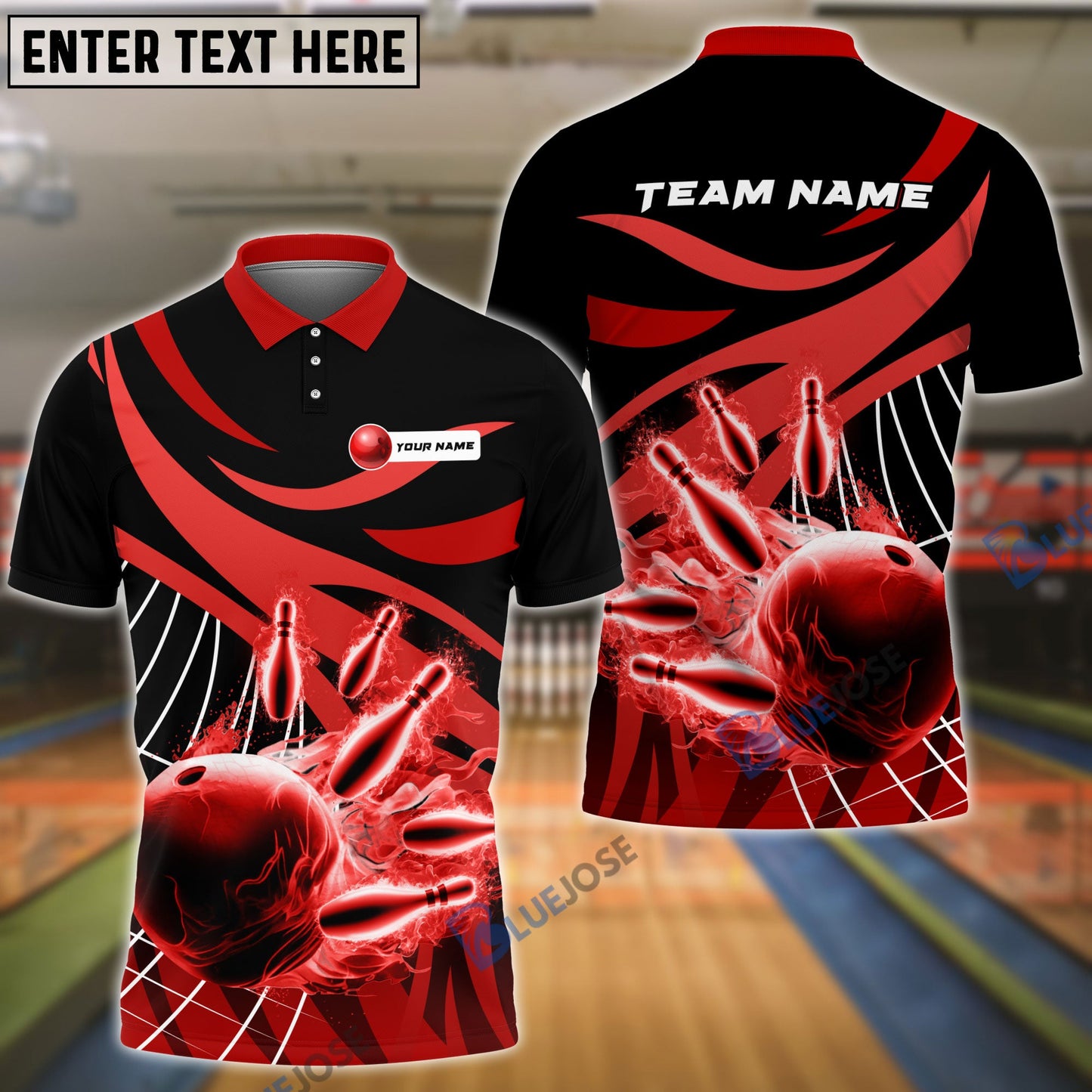 Frenzideas Bowling And Pins Broken Pattern Customized Name, Team Name 3D Shirt (4 Colors)