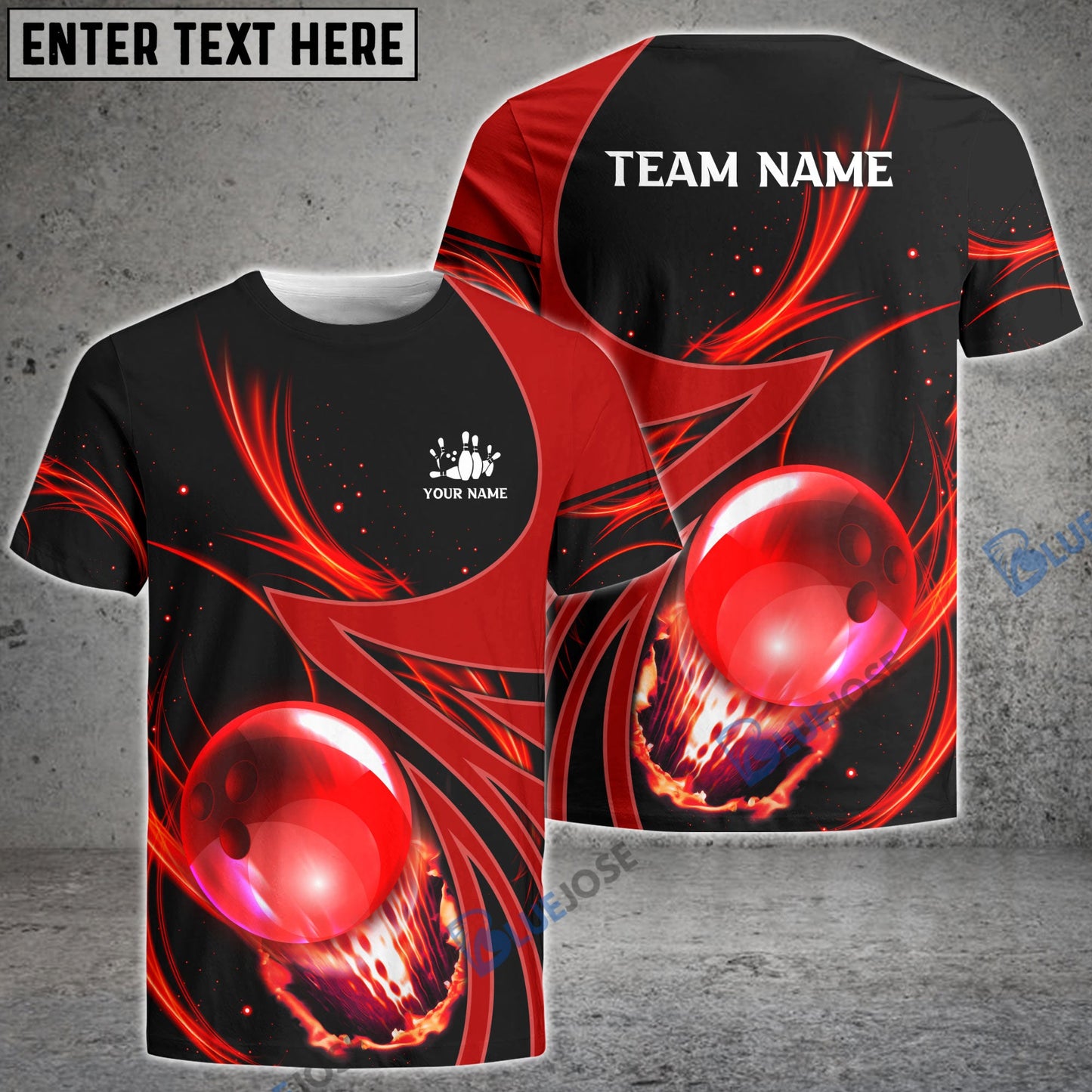 Frenzideas Bowling And Pins Galaxy Pattern Customized Name, Team Name 3D Shirt (4 Colors)