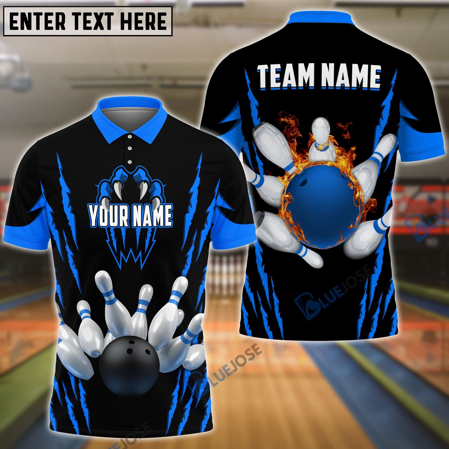 Frenzideas Bowling And Pins Monster Pattern Customized Name, Team Name 3D Shirt (4 Colors)