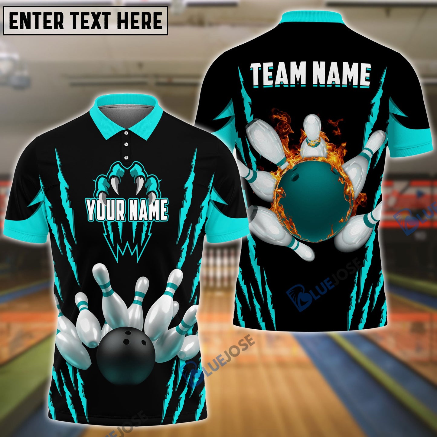 Frenzideas Bowling And Pins Monster Pattern Customized Name, Team Name 3D Shirt (4 Colors)