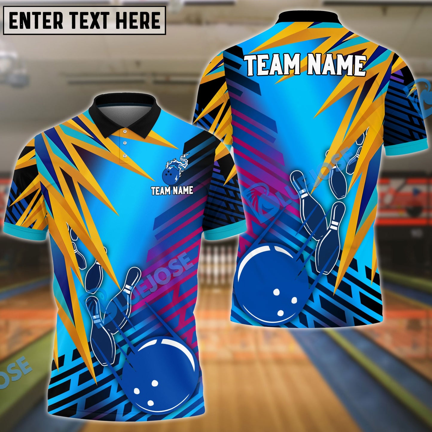 Frenzideas Bowling And Pins Ice Break Customized Name 3D Shirt