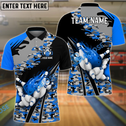 Frenzideas Bowling And Pins Runway Customized Name 3D Shirt (4 Colors)