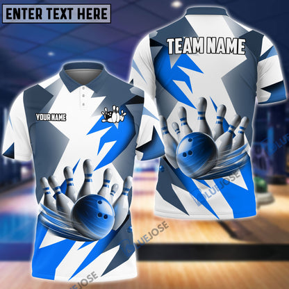 Frenzideas Bowling And Pins Light And Shadow Customized Name, Team Name 3D Shirt (4 Colors)