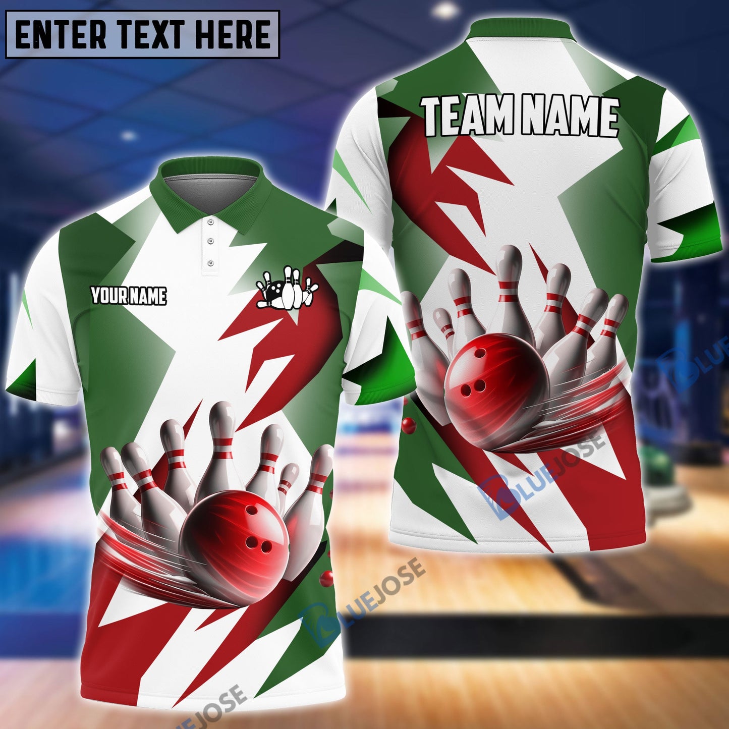 Frenzideas Bowling And Pins Light And Shadow Customized Name, Team Name 3D Shirt (4 Colors)