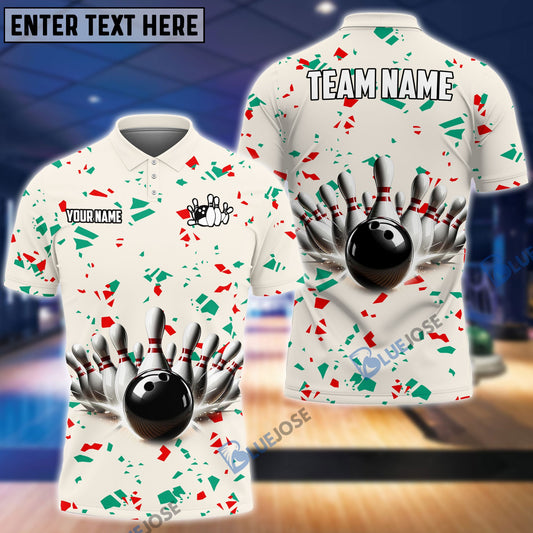 Frenzideas Bowling and Pins Cool Flourishing Customized Name, Team Name 3D Shirt