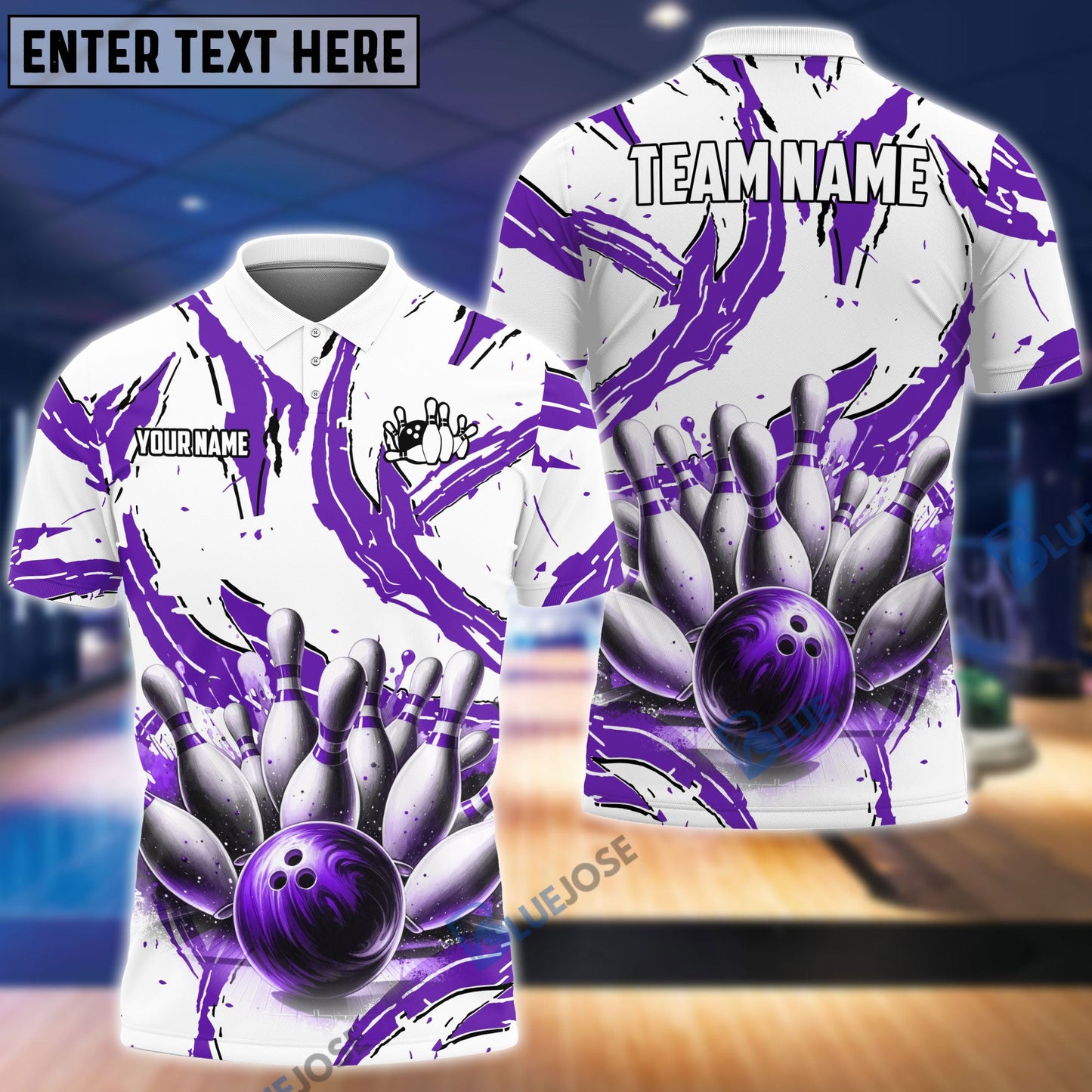 Frenzideas Bowling And Pins Cracks Customized Name, Team Name 3D Shirt (4 Colors)