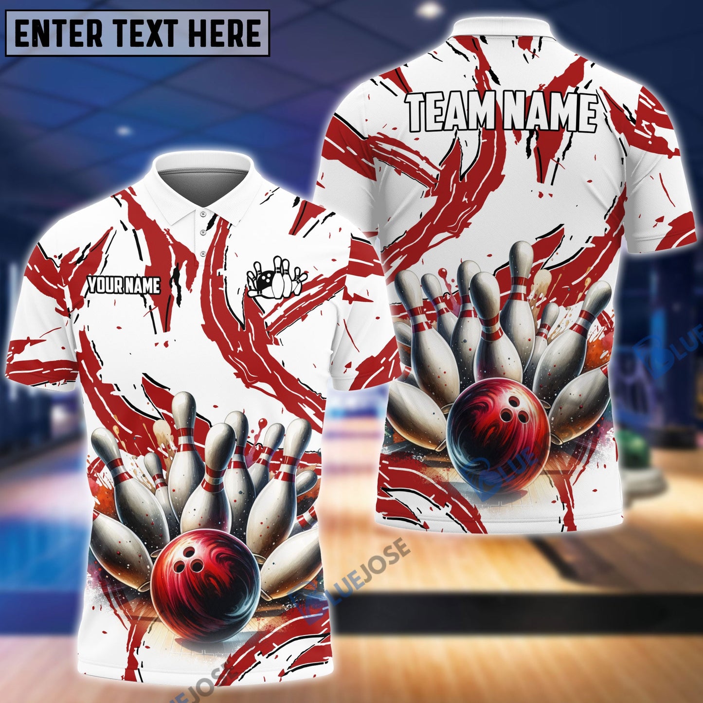 Frenzideas Bowling And Pins Cracks Customized Name, Team Name 3D Shirt (4 Colors)
