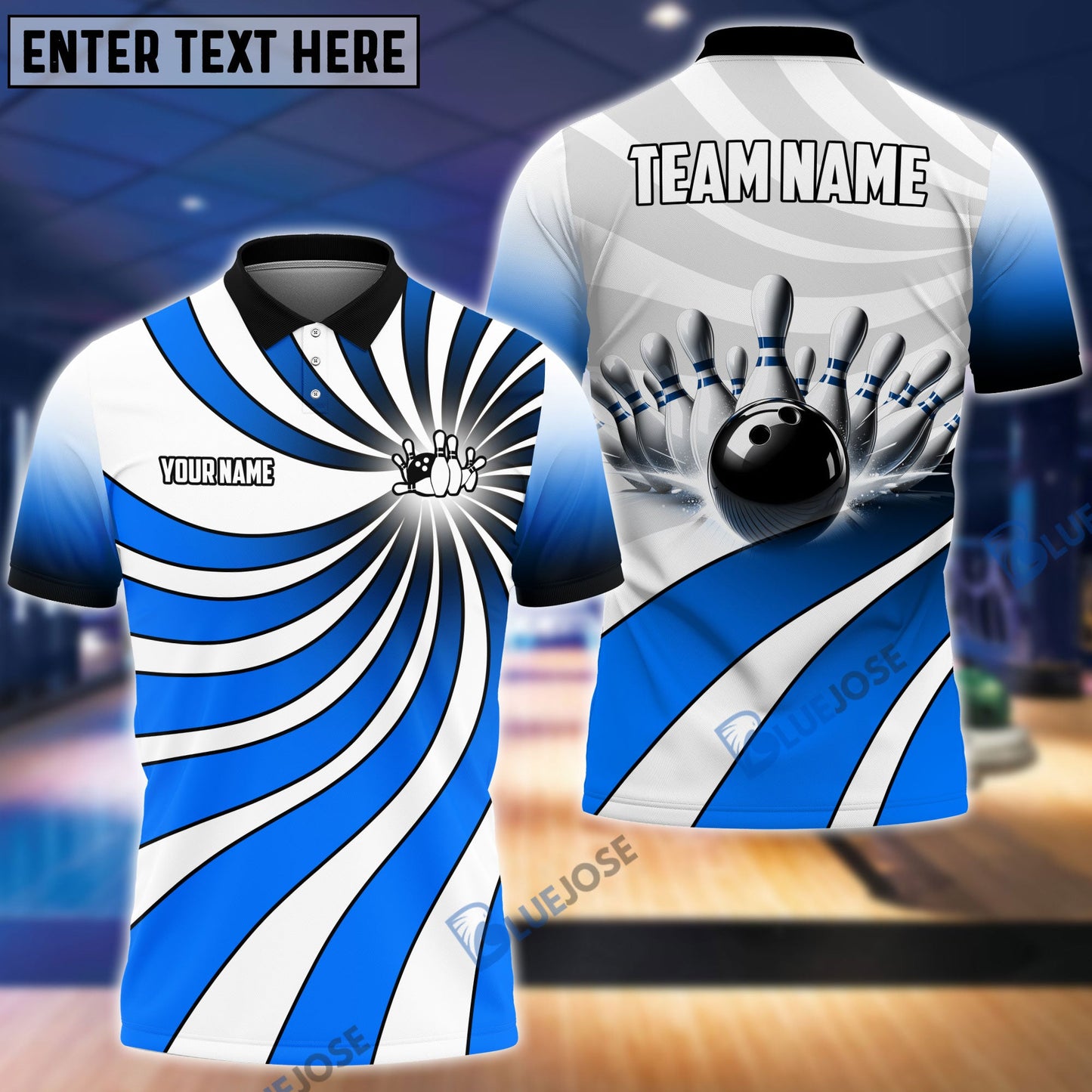 Frenzidea Bowling Ball And Pins Vortex Customized Name 3D Shirt (4 Colors)
