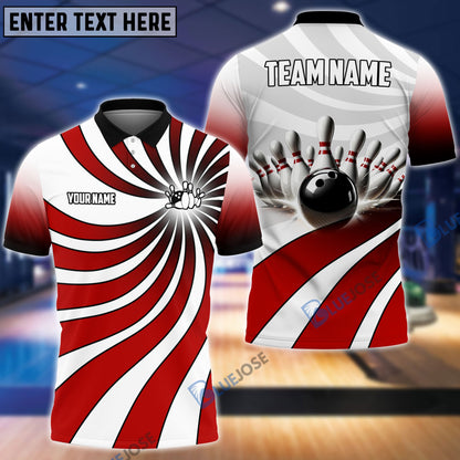 Frenzidea Bowling Ball And Pins Vortex Customized Name 3D Shirt (4 Colors)