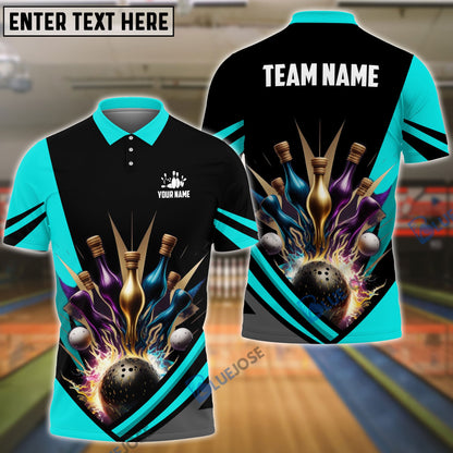 Frenzidea Bowling And Pins Winner Customized Name 3D Shirt (4 Colors)