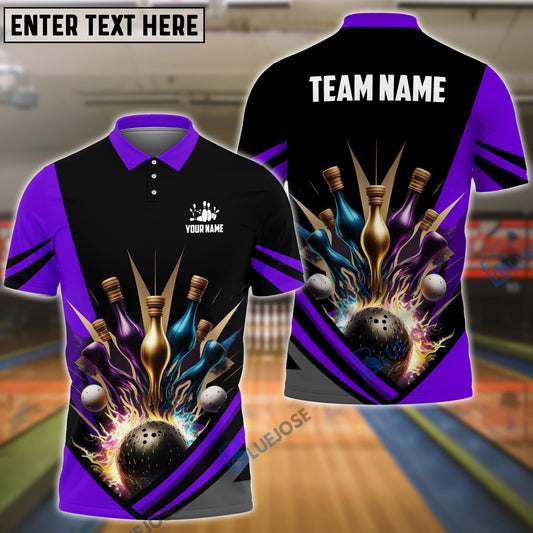 Frenzidea Bowling And Pins Winner Customized Name 3D Shirt (4 Colors)