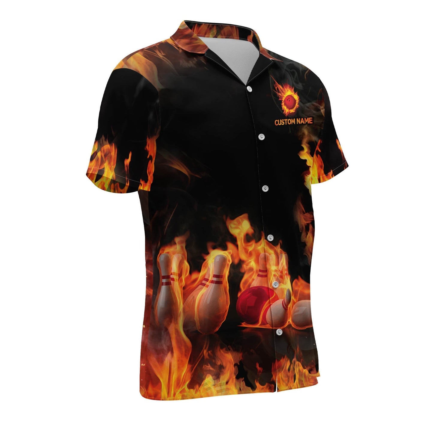 Frenzideas Bowling Champion Personalized Name Hawaiian Shirt