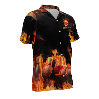 Frenzideas Bowling Champion Personalized Name Hawaiian Shirt