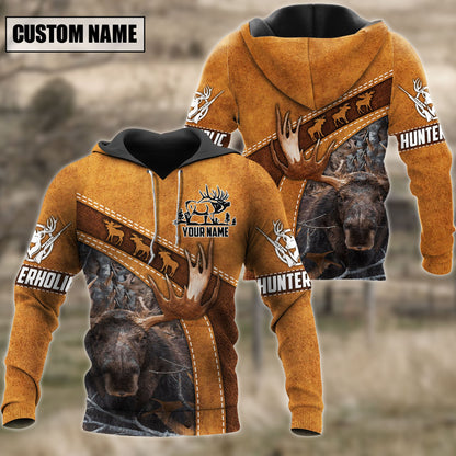 Frenzidea Moose Hunting Leather Pattern 3D Shirts