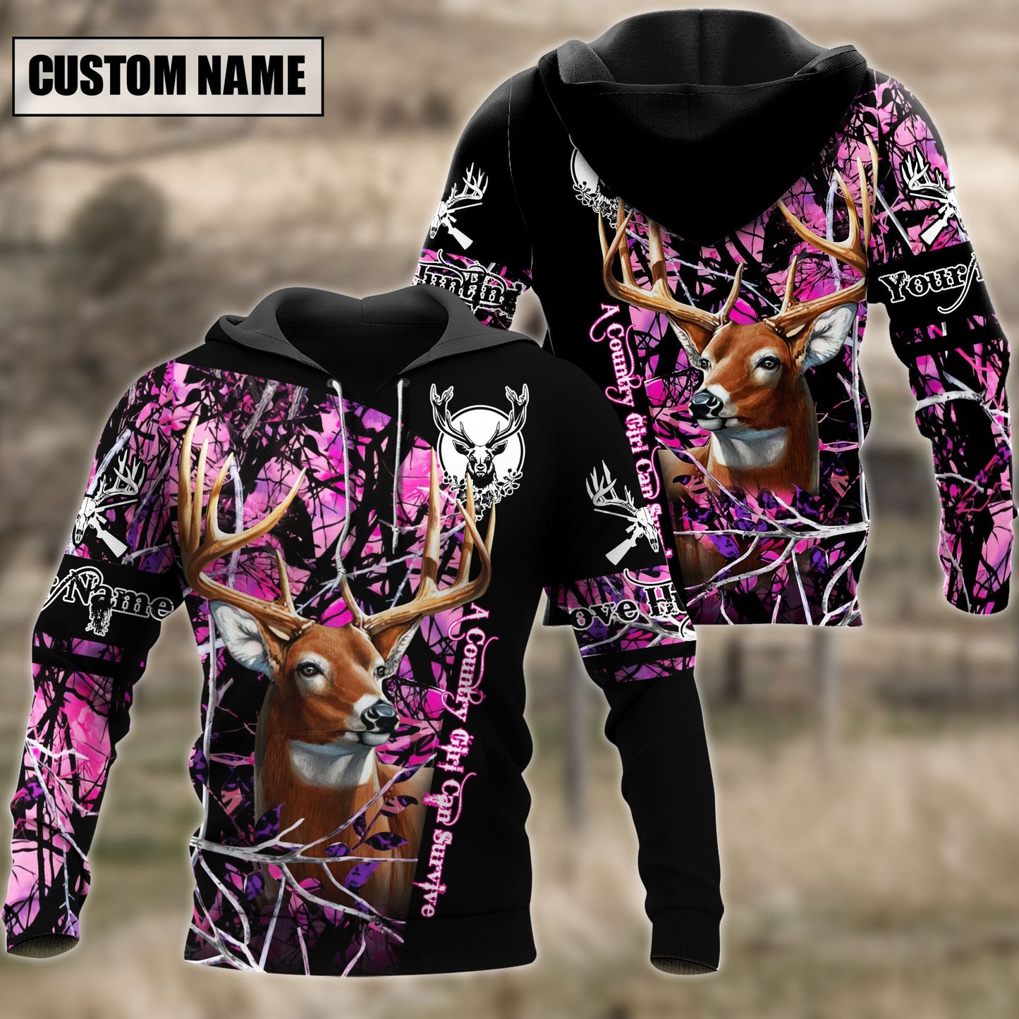 Frenzidea Customized Name Love Hunting 3D Shirts