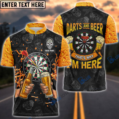 Frenzidea Darts & Beer Personalized Name 3D Shirt
