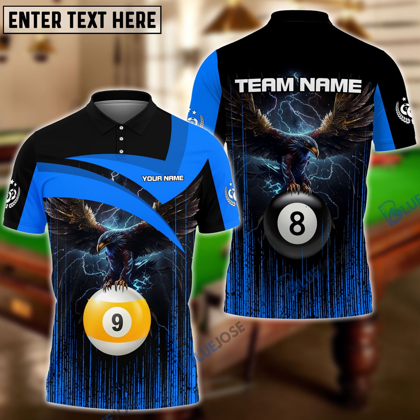 frenzidea Billiards 8-Ball & 9-Ball Eagle Personalized Shirt