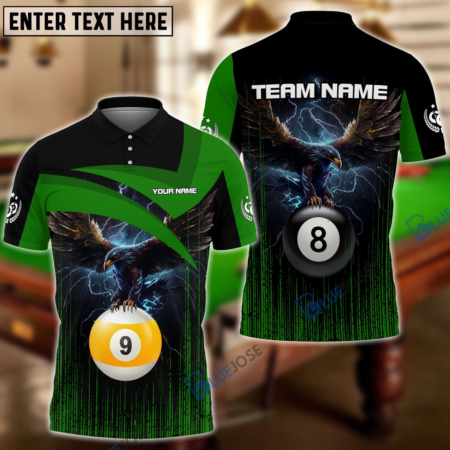 frenzidea Billiards 8-Ball & 9-Ball Eagle Personalized Shirt
